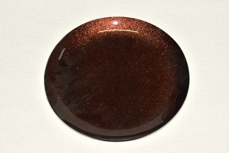 Skleněný tác 25 cm, hnědý s perletí