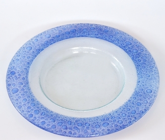 Skleněný svícen kulatý 28 cm