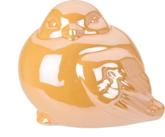 Perleťový ptáček žlutý 9,5x8x8 cm