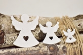 Dřevěný anděl bílý, sada 20 ks