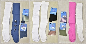 Sada dětské punčocháče vel. 116-134 2 ks, ponožky vel. 23-26 2 ks