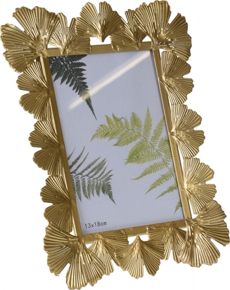 Kovový fotorámeček Ginkgo gold 26x21,5 cm