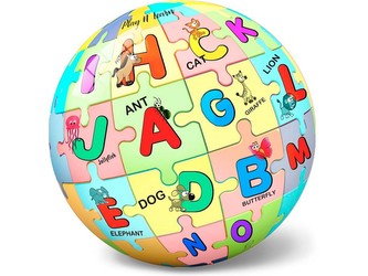 Míč puzzle - abeceda, 14 cm