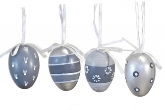 Plastová vajíčka na zavěšení, s/12, 6 cm