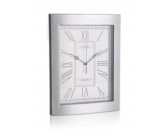 HOME DECOR Hodiny nástěnné 21,5 x 29 x 5,5 cm, stříbrné