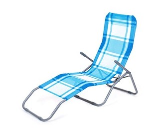 HAPPY GREEN Lehátko plážové, modrá kostka