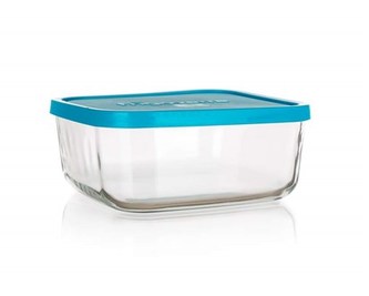 BORMIOLI Dóza skleněná FRIGOVERRE 15 x 15 cm, modré víčko