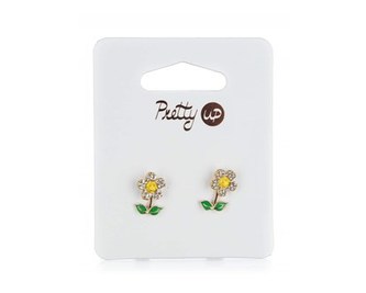 Náušnice PRETTY UP 1,5 cm, 1 pár, žluté květiny