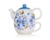 BANQUET Konvička keramická se šálkem BLUE FLOWER