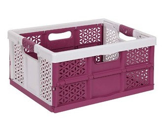 KEEEPER Přepravka se soft touch rukojetí, nosnost 30 kg, 48 x 34,5 x 23,5 cm, krémovo-růžová