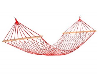 HAPPY GREEN Lehátko závěsné síťové 200 x 80 cm, červené