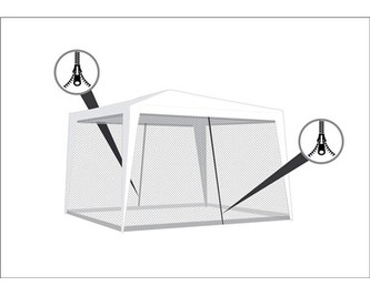 HAPPY GREEN Moskytiéra k zahradnímu altánu, 2 zipy