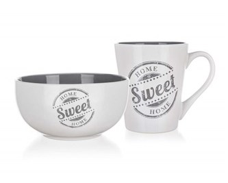 BANQUET Sada snídaňová - hrnek a miska SWEET HOME, 2 ks
