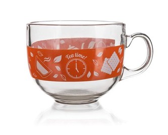 BANQUET Hrnek jumbo skleněný MALAGA Tea Time 435 ml