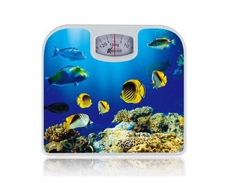 PRETTY UP Váha osobní mechanická PU-04, 130 kg, modrá s dekorem PRETTY UP Váha osobní mechanická PU-04, 130 kg, modrá s dekorem