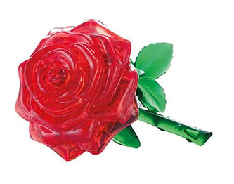 HCM Kinzel - Růže červená: 3D Crystal puzzle 44 dílků
