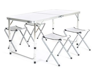 HAPPY GREEN Sada kempingová BILBAO, stůl a 4 skládací židličky
