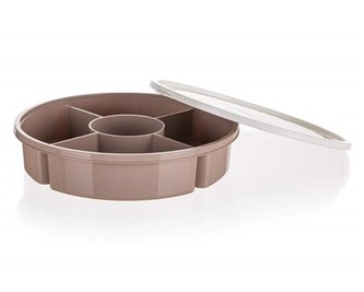 BANQUET Dóza plastová dělená s víkem CULINARIA 25 x 5,5 cm, hnědá