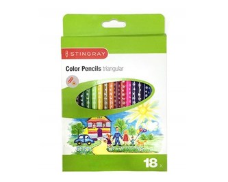 STINGRAY Pastelky 18 ks, trojhranné