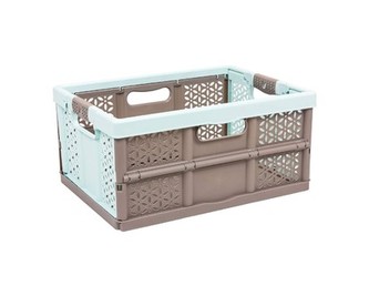 KEEEPER Přepravka se soft touch rukojetí, nosnost 30 kg, 48 x 34,5 x 23,5 cm, modro-hnědá