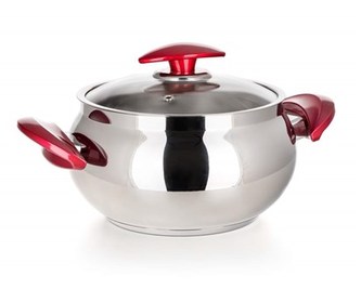 BANQUET Kastrol nerezový VISTA Red 26 x 16 cm, 7,8 l, s poklicí