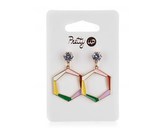 Náušnice PRETTY UP 4 x 2,5 cm, 1 pár, hexagony V1