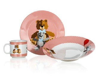 BANQUET Dětská jídelní sada MEDVÍDCI, 3 ks, červená