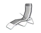 HAPPY GREEN Lehátko plážové, antracit pruh