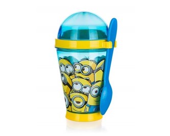 Kelímek na jogurt se lžičkou MINIONS 355 ml