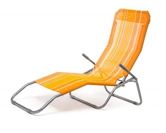 HAPPY GREEN Lehátko plážové, oranžový pruh