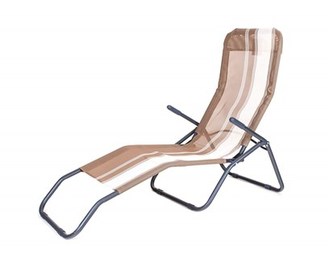 HAPPY GREEN Lehátko plážové SAMOS, hnědé, pruh