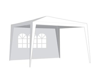 Bočnice zahradního stanu s oknem, bílá