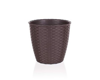 Květník RATTAN 19 cm, hnědý