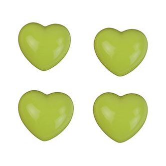 Srdce zelené 4 ks X1693-15