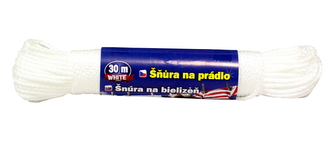 Šňůra WHITE prádelní 30 m; 24x4 cm; PP