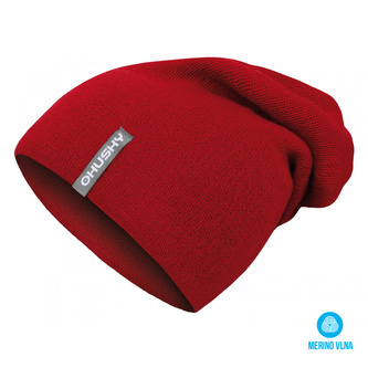 Pánská merino čepice Merhat 2 červená - L-XL Pánská merino čepice Merhat 2 červená - L-XL