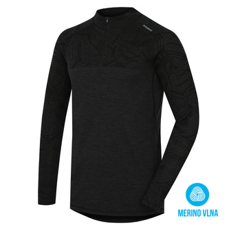 Merino termoprádlo Pánský rolák se zipem ke krku černá - XXL Merino termoprádlo Pánský rolák se zipem ke krku černá - XXL