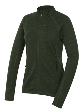 Dámská mikina z merino vlny Alou L tm. khaki - L Dámská mikina z merino vlny Alou L tm. khaki - L