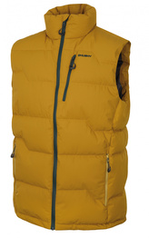 Pánská péřová vesta na zip Deep M žlutozelená - XL