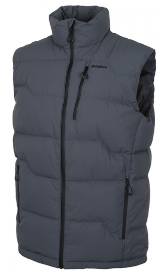 Pánská péřová vesta na zip Deep M tm. šedá - M
