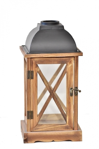 Dřevěná lucerna 33,5x16,5x16,5 cm