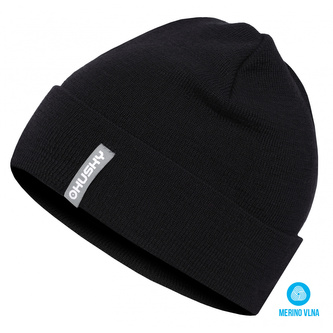 Pánská merino čepice Merhat 1 černá - L-XL Pánská merino čepice Merhat 1 černá - L-XL