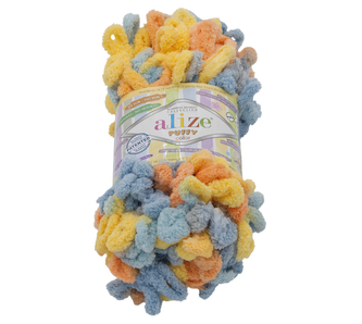 Příze PUFFY color - žlutá, modrá, oranžová - 100g / 9 m