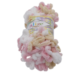 Příze PUFFY color - bílá, béžová, růžová - 100g / 9 m