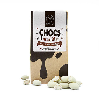 Natu Chocs Mandle v 33% bílé čokoládě 200 g