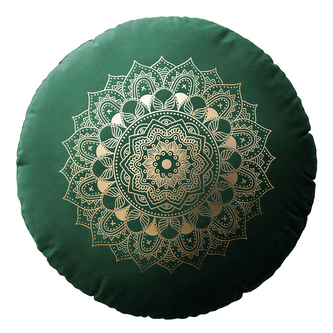 Polštář s výplní MANDALA zelená O 45 cm x 15 cm  Mybesthome