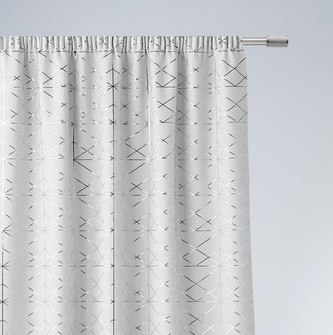 Dekorační vzorovaný závěs s řasící páskou BRILIANTOS bílá 140x250 cm (cena za 1 kus) MyBestHome