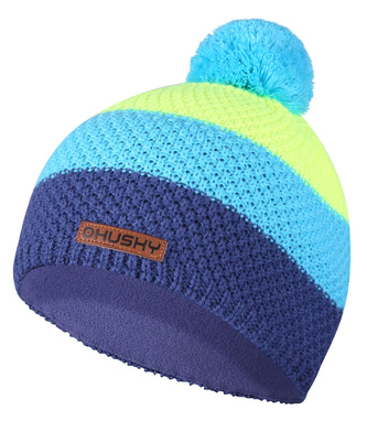 Dětská čepice Cap 35 modrá/neon žlutá - XS