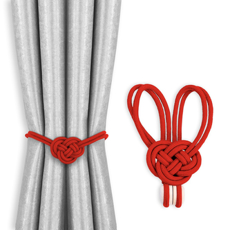 Dekorační ozdobná spona na závěsy s magnetem EDMOND červená Mybesthome 2 kusy v balení
