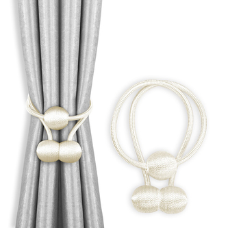 Dekorační ozdobná spona na závěsy s magnetem MONZA béžová Mybesthome 2 kusy v balení